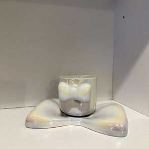 Cream Ceramic Mugs with Iridescent Finish